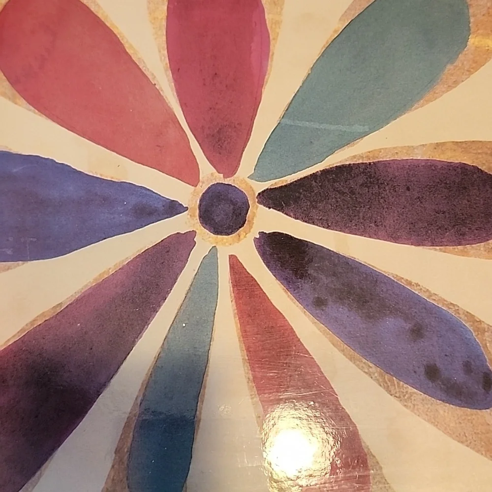 Wood Floral Tray, Glossy 13.75
